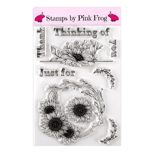Pink Frog Crafts Decorative Sunflowers A5 Clear Stamp Set