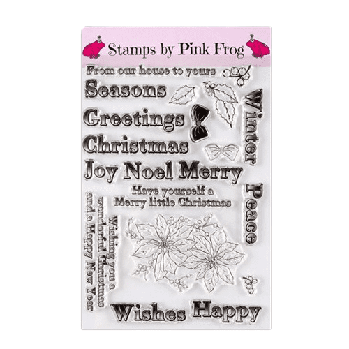 Pink Frog Crafts Festive Greetings A5 Clear Stamp Set