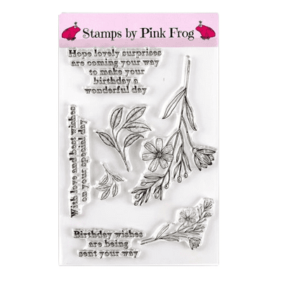 Pink Frog Crafts Flowers & Verses A5 Clear Stamp Set