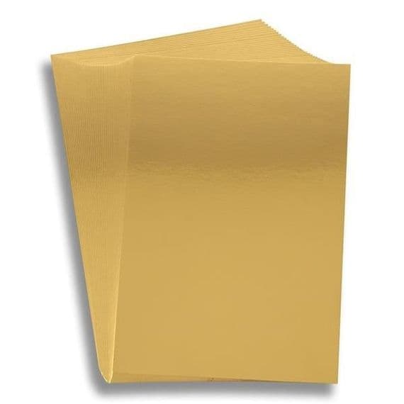 Pink Frog Crafts Gold A4 Mirror Card 220gsm