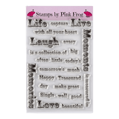 Pink Frog Crafts Memories & Moments A5 Clear Stamp Set