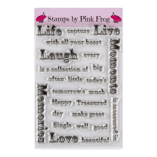 Pink Frog Crafts Memories & Moments A5 Clear Stamp Set