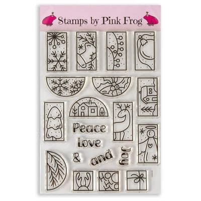 Pink Frog Crafts Peaceful Winter A5 Clear Stamp Set