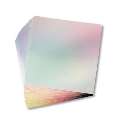Pink Frog Crafts Rainbow Mirror Card 220gsm 50 19.5cm x 19.5cm Sheets