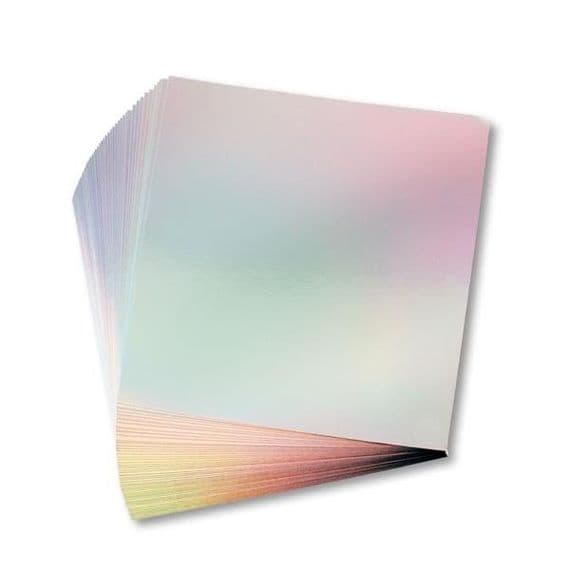 Pink Frog Crafts Rainbow Mirror Card 220gsm 50 19.5cm x 19.5cm Sheets