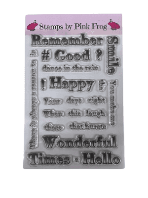Pink Frog Crafts Remember When A5 Clear Stamp Set
