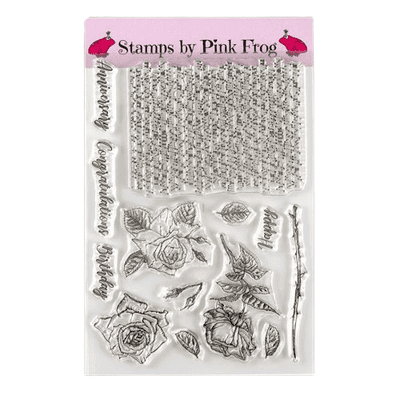 Pink Frog Crafts Rose A5 Clear Stamp Set