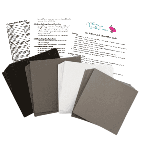 Pink Frog Crafts Size 8 Memory Folio Kit - Monochrome Collection