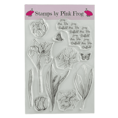 Pink Frog Crafts Spring Flowers A5 Clear Stamp Set