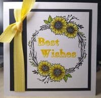 Pink Frog Crafts Sunflower Wishes A5 Clear Stamp Set