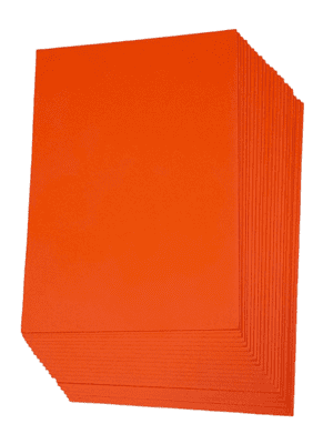 Pink Frog Crafts Tangerine Paper 170gsm Seconds 20 A4 Sheets