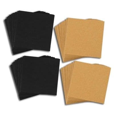 Pink Frog Crafts True Black & Kraft 12.5cm x 12.5cm Card Collection 280-350gsm