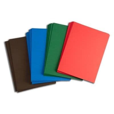 Pink Frog Crafts True Mixed 18cm x 24cm Unscored Card Pack - Red/Green/Brown/Blue