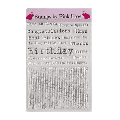 Pink Frog Crafts Typewriter Additions A5 Clear Stamp Set