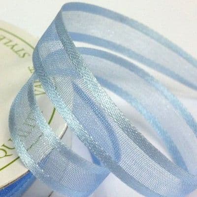 Satin Edge Organza Ribbon - Light Blue