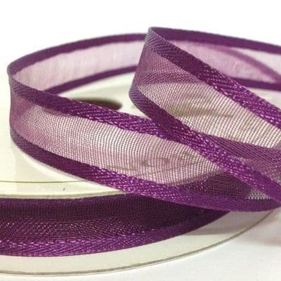 Satin Edge Organza Ribbon - Plum