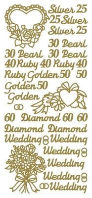 Silver, Ruby, Golden, Wedding Gold Peel-Off Stickers By JEJE Produkts