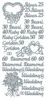 Silver, Ruby, Golden, Wedding Silver Peel-Off Stickers By JEJE Produkts