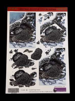 Sleeping Hedgehog In The Snow 3D Decoupage - BOGOF