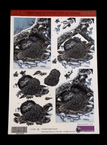 Sleeping Hedgehog In The Snow 3D Decoupage - BOGOF