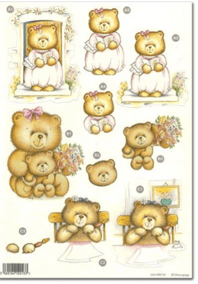 Teddy Bears 3D Die-Cut Decoupage