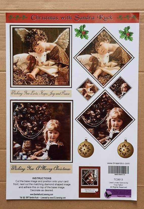 Vintage Christmas Diamond Stacker Decoupage By Tina and Co