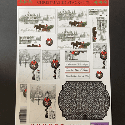 Vintage Christmas Scene 3D Stackers By Tina & Co. - BOGOF