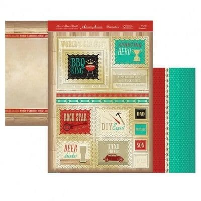 World's Greatest - It's A Man's World Luxury Topper Set By Hunkydory