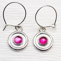 6mm Opal cabochon sterling silver earrings