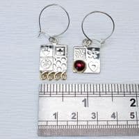 Amber earrings handmade from sterling silver, asymmetrical design, gemstone choice. S.