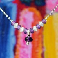 Amethyst drop necklace