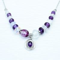 Amethyst necklace, handmade with various Amethyst gemstones.