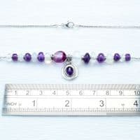 Amethyst necklace, handmade with various Amethyst gemstones.