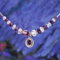 Amethyst necklace, handmade with various Amethyst gemstones.