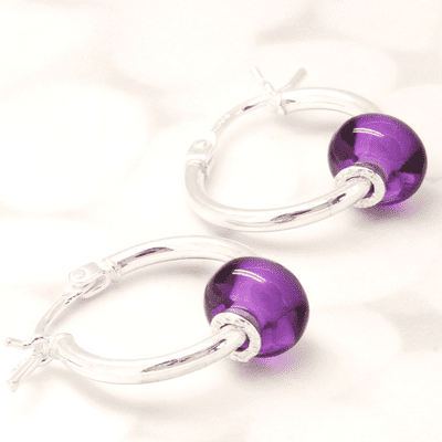 Amethyst sleeper earrings