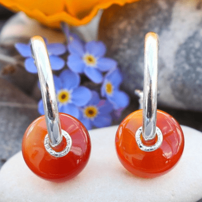 Carnelian sleeper earrings