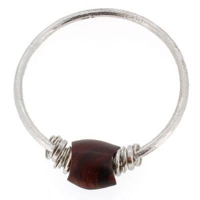 Cocobolo wooden bead bangle sterling silver designer jewellery