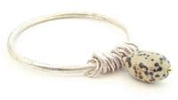 Dalmatian jasper drop bangle