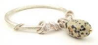 Dalmatian jasper drop bangle