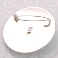 Flower Pattern Brooch 'A', Amethyst Gemstone, Sterling Silver Handmade Brooch