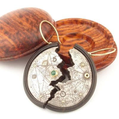 Halved Earrings Emerald