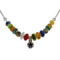 Handmade multi-gemstone earrings, turquoise, carnelian, chrysoprase. Small arc earrings.