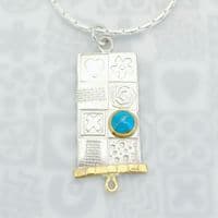 Handmade pendant from our Asymmetrical range. Sterling silver with a red opal. Gemstone choice.