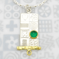 Handmade pendant from our Asymmetrical range. Sterling silver with a red opal. Gemstone choice.