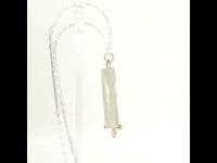 Handmade pendant from our Asymmetrical range. Sterling silver with a red opal. Gemstone choice.