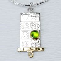 Handmade pendant from our Asymmetrical range. Sterling silver with a red opal. Gemstone choice.