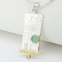 Handmade pendant from our Asymmetrical range. Sterling silver with a red opal. Gemstone choice.