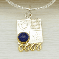 Handmade silver pendant featuring a Blue Opal, sterling silver chain and a stone choice. S.