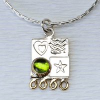 Handmade silver pendant featuring a Blue Opal, sterling silver chain and a stone choice. S.