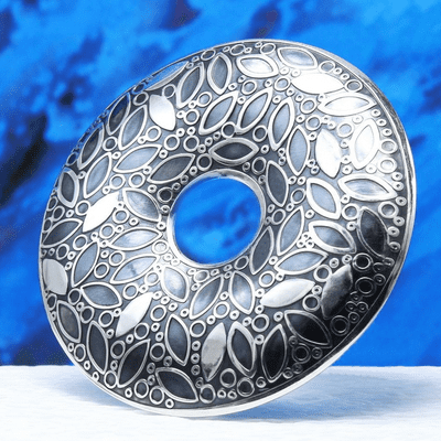 Leaf pattern brooch, handmade sterling silver, nature, seasons brooch No.3